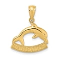 thumbnail image 1 of 14K Yellow Gold Polished Finish BARBADOS Under Dolphin Design Charm Pendant, 1 of 2