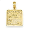 thumbnail image 1 of FJC Finejewelers 14k Yellow Gold Birth Certificate Charm, 1 of 3