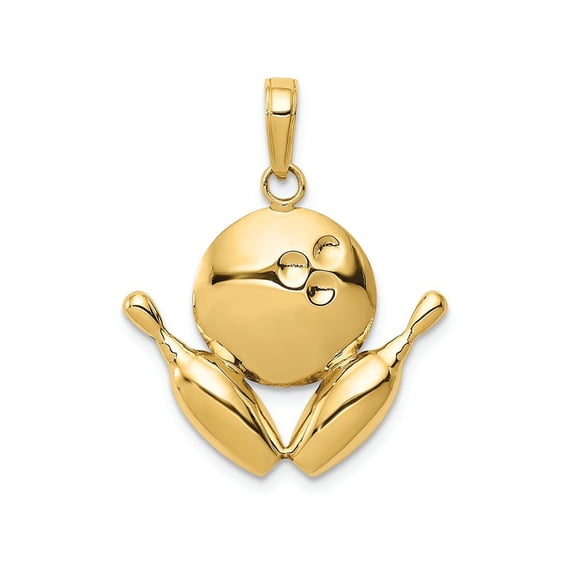 FJC Finejewelers 14k Yellow Gold Bright Cut Bowling Theme Charm