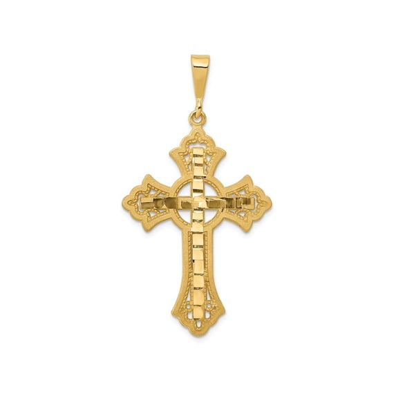 FJC Finejewelers 14k Yellow Gold Bright Cut Celtic Cross Charm