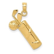 UNKNOWN FJC Finejewelers 14k Yellow Gold Bright Cut Golf Bag Charm
