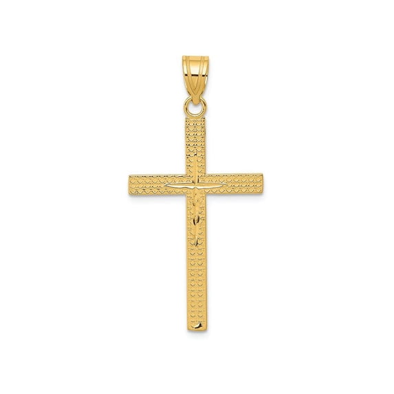 FJC Finejewelers 14k Yellow Gold Bright Cut Latin Cross Charm