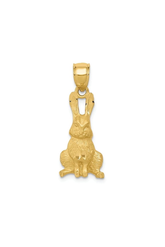 FJC Finejewelers 14k Yellow Gold Bright Cut Rabbit Charm