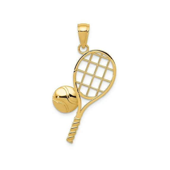 FJC Finejewelers 14k Yellow Gold Bright Cut Tennis Racquet Charm