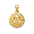 thumbnail image 1 of FJC Finejewelers 14k Yellow Gold Brushed Bright Cut Sand Dollar Charm, 1 of 7