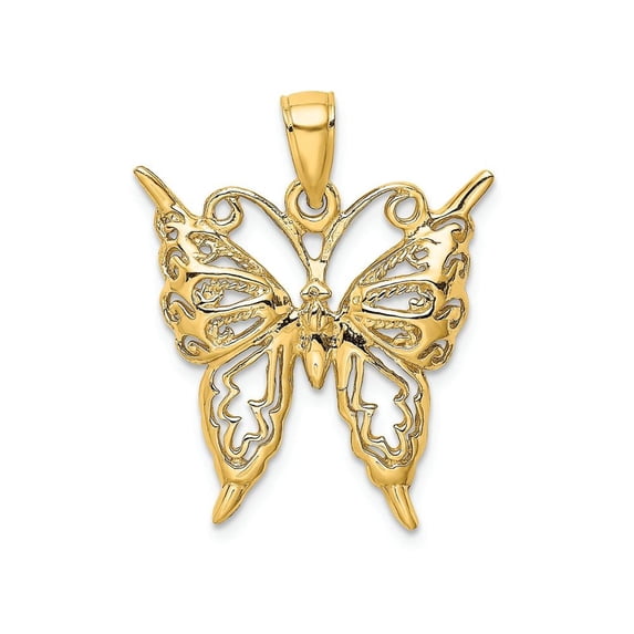 FJC Finejewelers 14k Yellow Gold Butterfly with Wings Charm