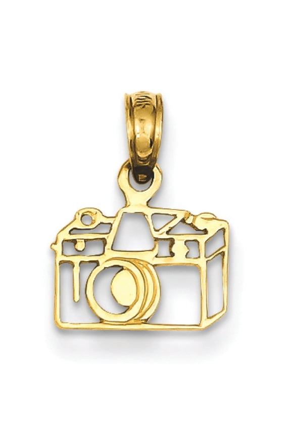 14K Flat Cut-Out Camera Charm K7155