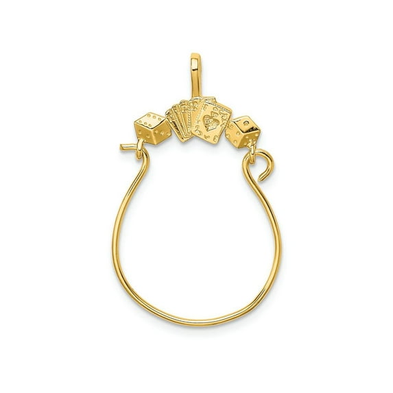FJC Finejewelers 14k Yellow Gold Cards Dice Charm Holder