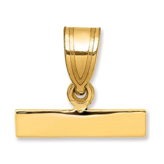 14k Yellow Gold Polished Finish Medium Size Top Bar for Number Charm Pendant