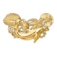 thumbnail image 1 of FJC Finejewelers 14k Yellow Gold Dolphin And Shell Cluster Slide Charm, 1 of 6