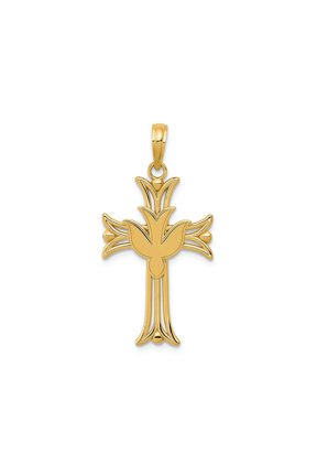 FJC Finejewelers 14k Yellow Gold Dove On Cross Charm