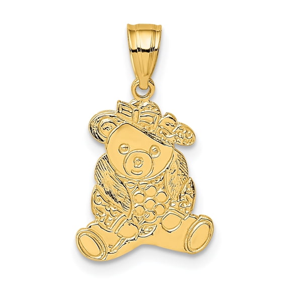 FJC Finejewelers 14k Yellow Gold Dressed Up Teddy Bear Charm