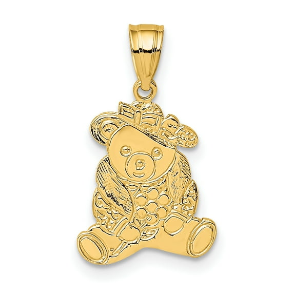 FJC Finejewelers 14k Yellow Gold Dressed Up Teddy Bear Charm