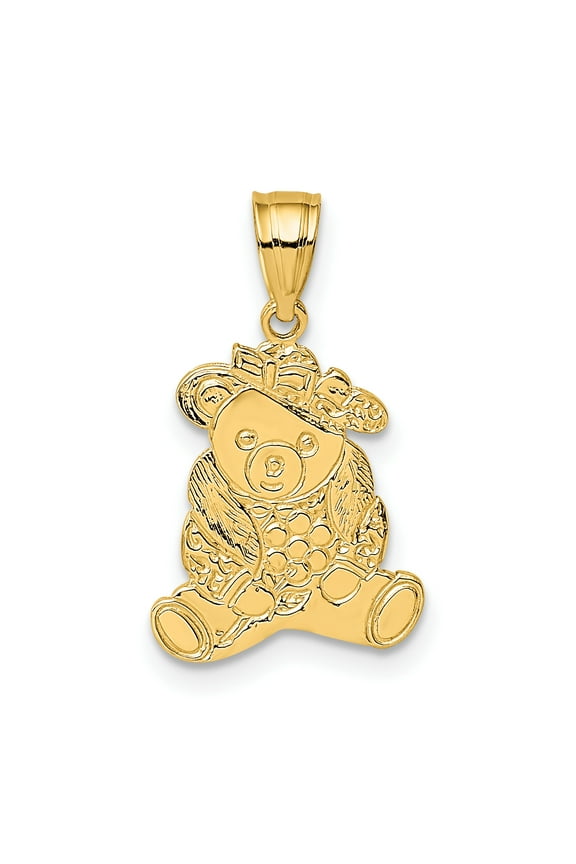 FJC Finejewelers 14k Yellow Gold Dressed Up Teddy Bear Charm