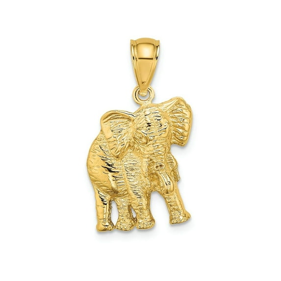 FJC Finejewelers 14k Yellow Gold Elephant with Raised Trunk Charm