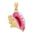 thumbnail image 1 of 14K 3-D Pink and White Enamel Conch Shell Charm K6655, 1 of 5