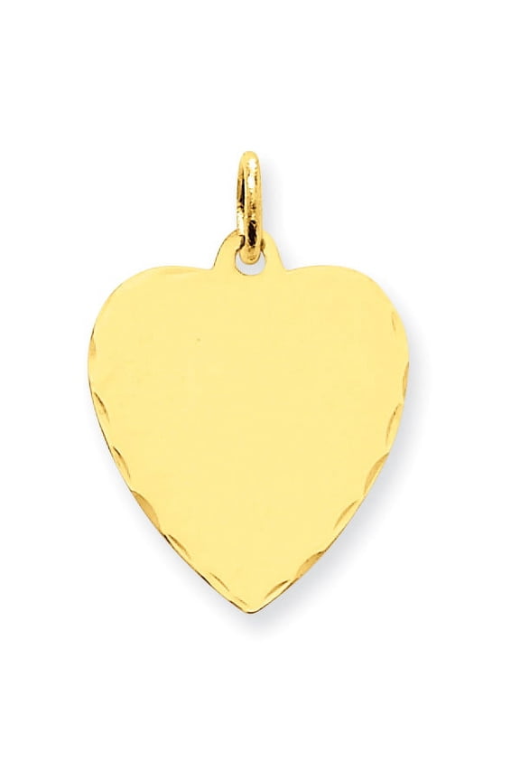 14k Etched Edge .018 Gauge Engravable Heart 21x17mm Disc Charm XM208/18