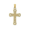 thumbnail image 1 of FJC Finejewelers 14k Yellow Gold Filigree Swirl Cross with Beaded Edge Charm, 1 of 5