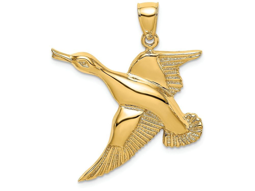 FJC Finejewelers 14k Yellow Gold Flying Duck Polish Charm