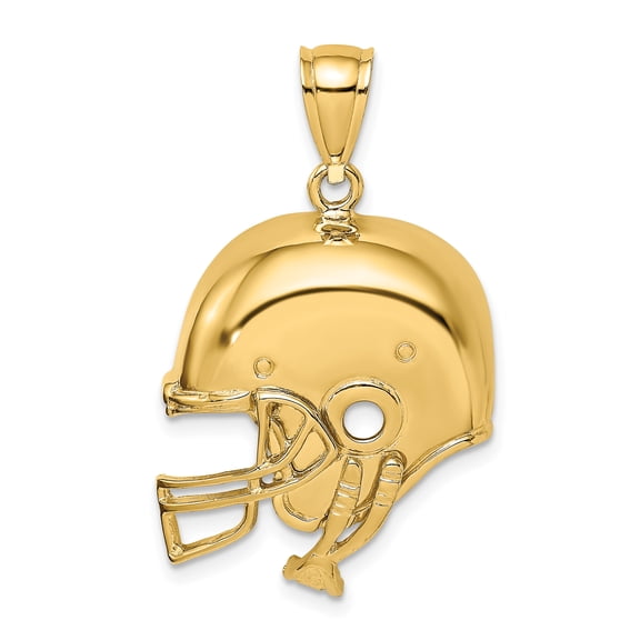 14K 2-D Polished Football Helmet Charm K8755