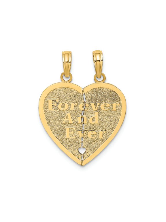 FJC Finejewelers 14k Yellow Gold Forever And Ever" Breakable Hear Charm