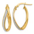thumbnail image 1 of FJC Finejewelers 14k Yellow Gold Glimmer Infused Twisted Hoop Earrings Female Adult, 1 of 2