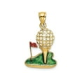 thumbnail image 1 of FJC Finejewelers 14k Yellow Gold Golf Ball On Tee with Enamel Charm, 1 of 5