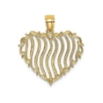 thumbnail image 1 of FJC Finejewelers 14k Yellow Gold Heart with Line Separations Polish Engraved Charm Female Adult, 1 of 5