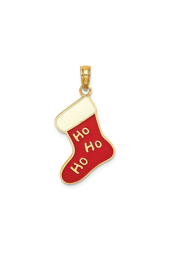 FJC Finejewelers 14k Yellow Gold Ho Ho Hochristmas Stocking Charm