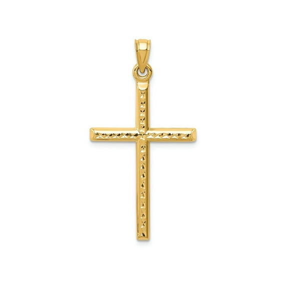 FJC Finejewelers 14k Yellow Gold Hollow Bright Cut Cross Charm