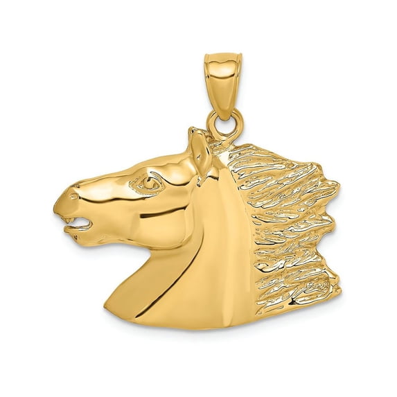 FJC Finejewelers 14k Yellow Gold Horse Head Polish Charm Female Adult