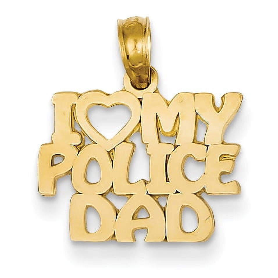 CLOSEOUTS FJC Finejewelers 14k Yellow Gold I Love My Police Dad Charm