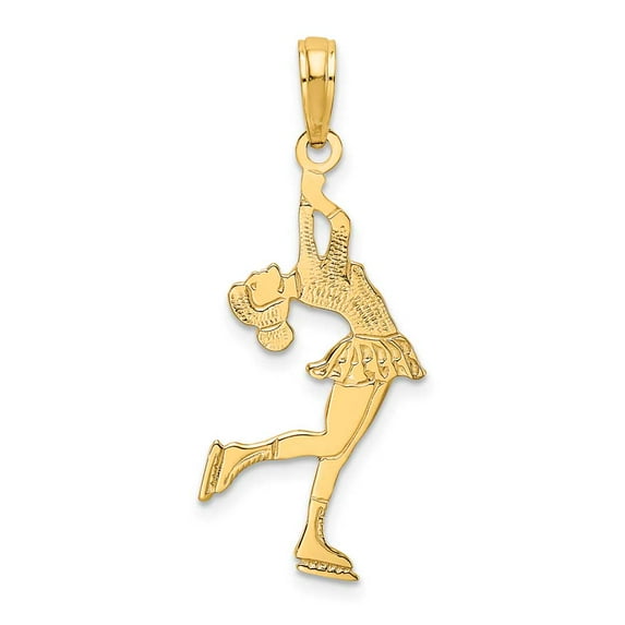 FJC Finejewelers 14k Yellow Gold Ice Skater Turning Charm