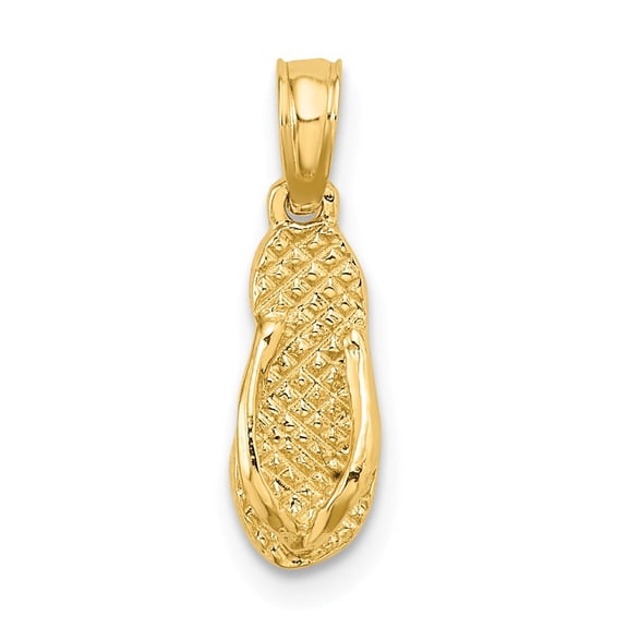 14k Yellow Gold 3-D JAMAICA Flip-Flop Sandle Pendant