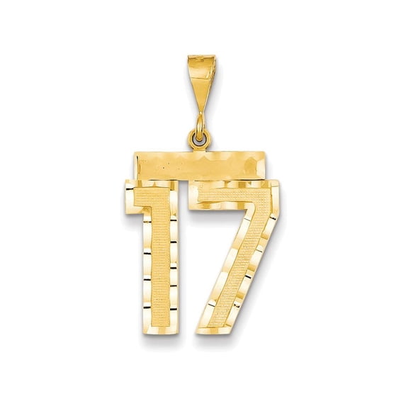 FJC Finejewelers 14k Yellow Gold Large Bright Cut Number 17 Charm