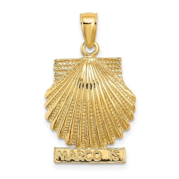 FJC Finejewelers 14k Yellow Gold Marco Island Under Scallop Shell Charm