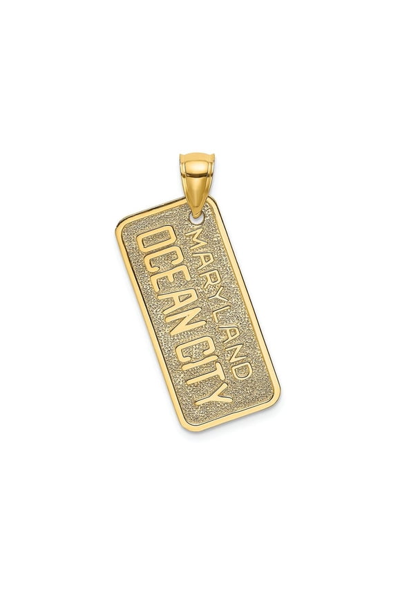 FJC Finejewelers 14k Yellow Gold Maryland Ocean City License Plate Charm