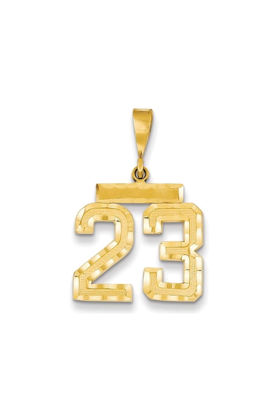 FJC Finejewelers 14k Yellow Gold Medium Bright Cut Number 23 Charm