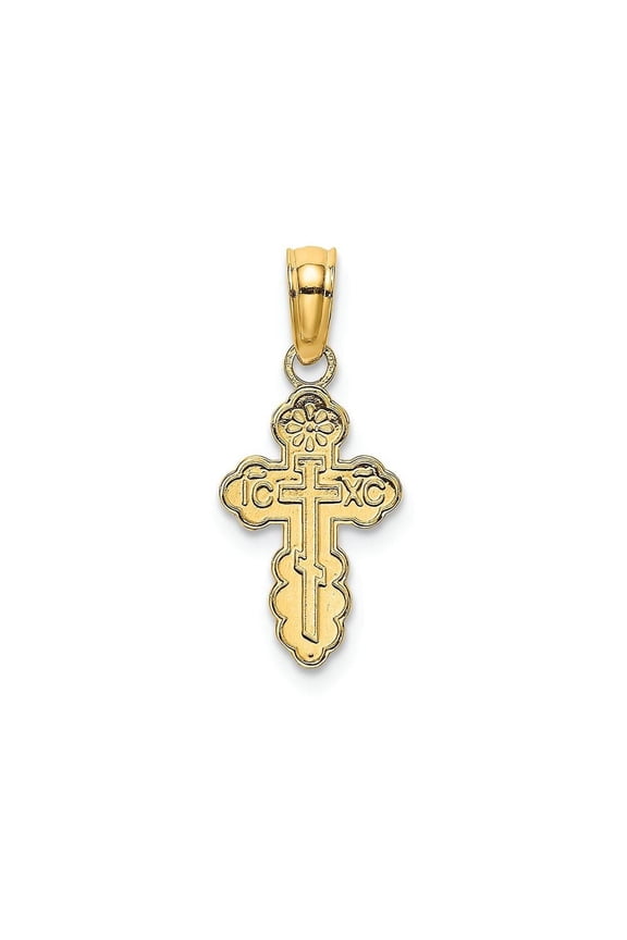 14K Mini Eastern Orthodox Cross Charm K8377