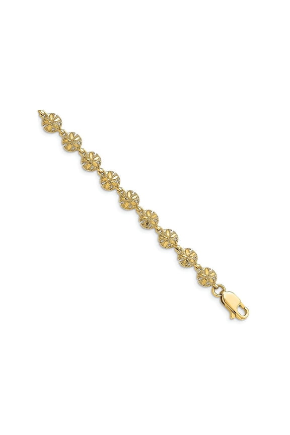 FJC Finejewelers 14k Yellow Gold Mini Sand Dollar Bracelet Polish Textured