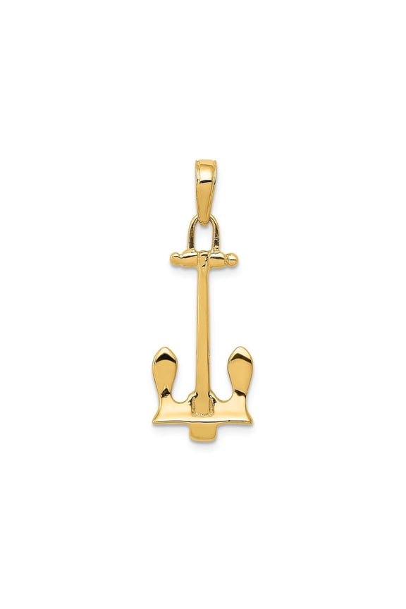 FJC Finejewelers 14k Yellow Gold Navy Anchor Charm