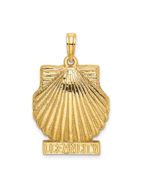 FJC Finejewelers 14k Yellow Gold Ocean City Under Scallop Shell Charm