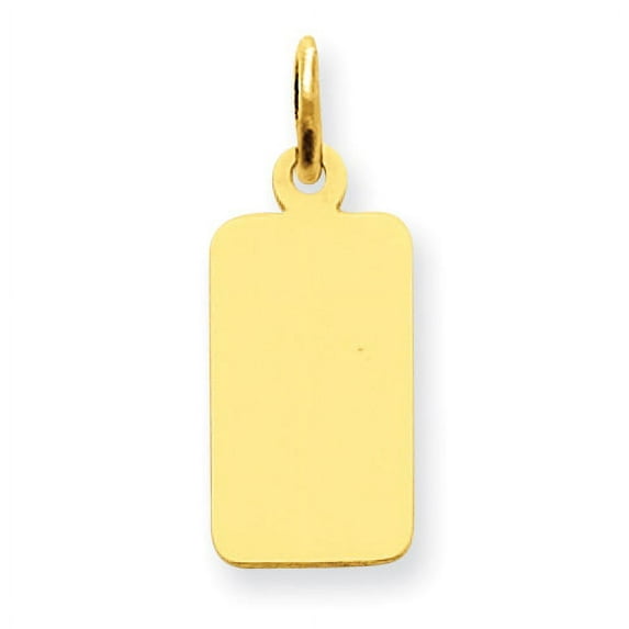 FJC Finejewelers 14k Yellow Gold Plain .011 Gauge Engravable Rectangular Disc Charm