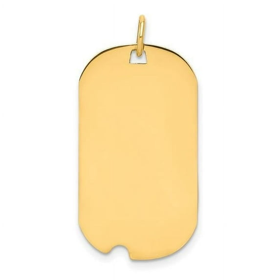 FJC Finejewelers 14k Yellow Gold Plain .011 Gauge Engraveable Dog Tag with Notch Disc Charm 16 x 30mm
