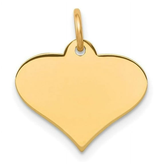 FJC Finejewelers 14k Yellow Gold Plain .011 Gauge Engraveable Heart Disc Charm
