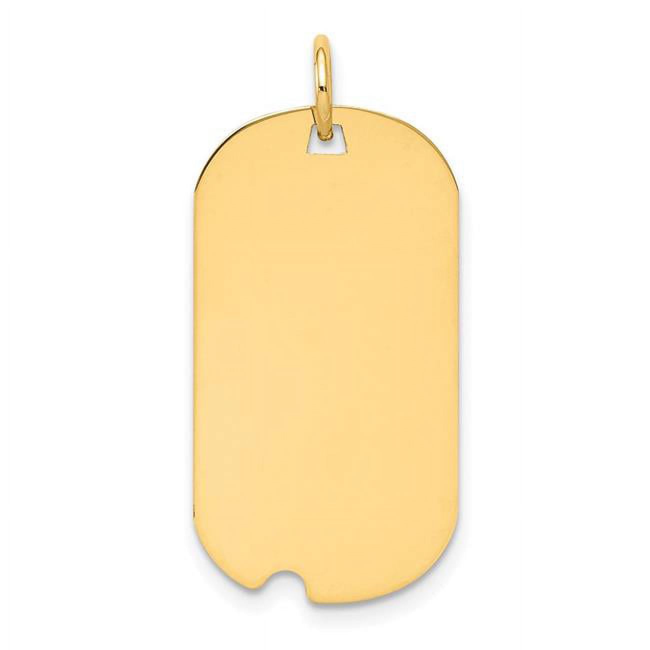 FJC Finejewelers 14k Yellow Gold Plain .013 Gauge Engraveable Dog Tag with Notch Disc Charm - image 1 of 2