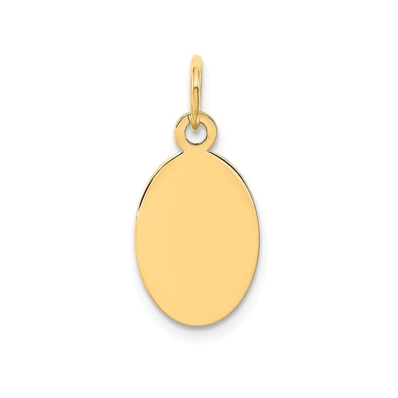 FJC Finejewelers 14k Yellow Gold Plain .018 Gauge Engravable Oval Disc Charm 9 x 20mm