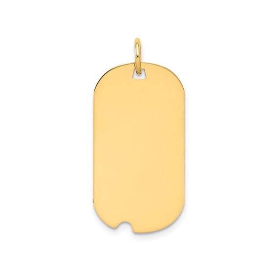 FJC Finejewelers 14k Yellow Gold Plain .018 Gauge Engraveable Dog Tag with Notch Disc Charm