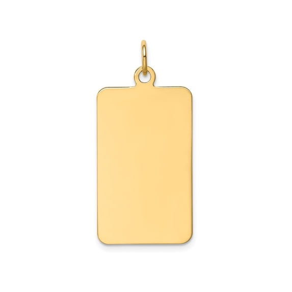 FJC Finejewelers 14k Yellow Gold Plain .018 Gauge Rectangular Engravable Disc Charm
