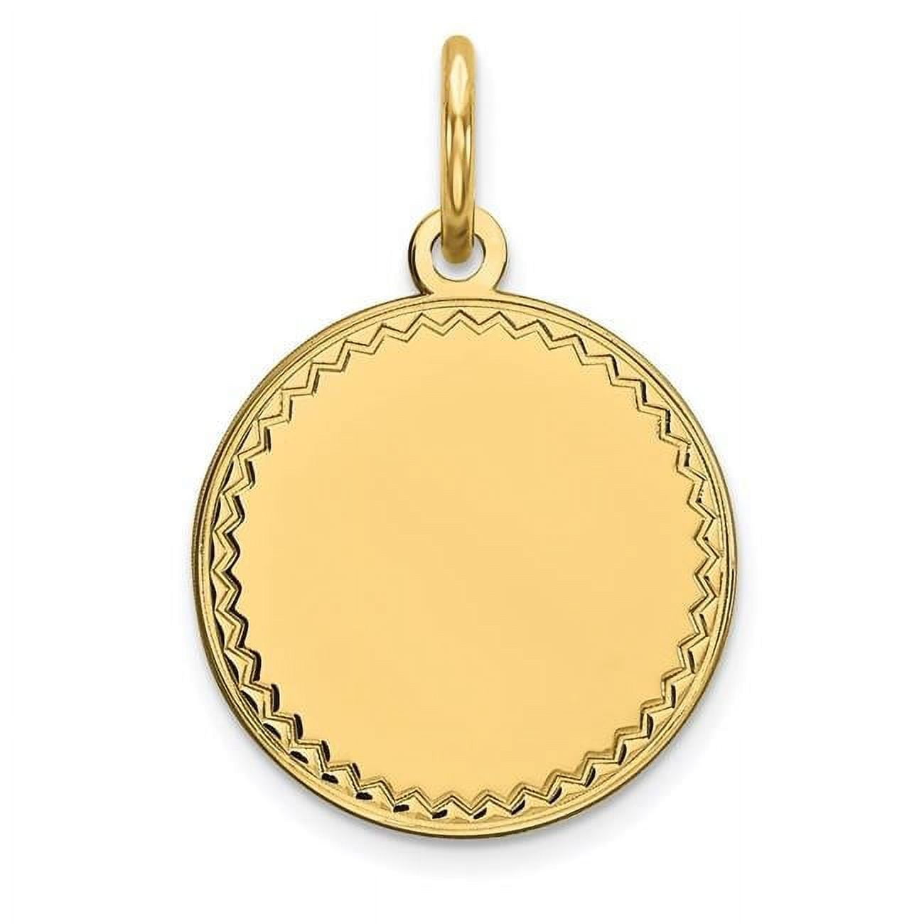 FJC Finejewelers 14k Yellow Gold Plain .027 Gauge Engravable Round Disc Charm